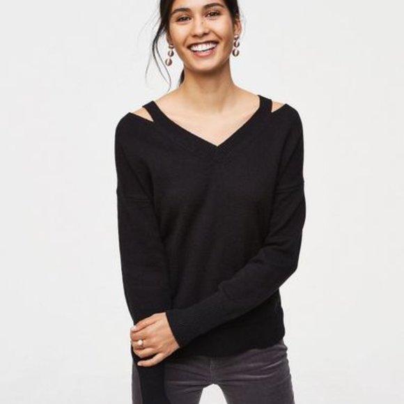 LOFT Sweaters - 5/$25 Loft Women’s Cutout Black Sweater Size M